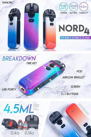 smok nord 4 8w features