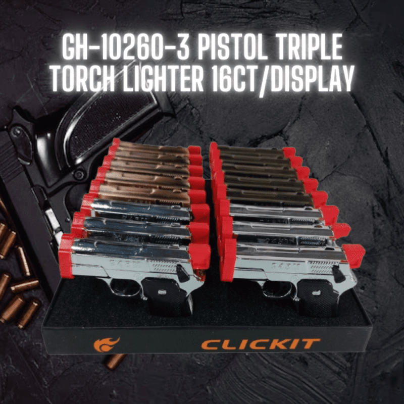 GH 10260 3PISTOLTRIPLETORCHLIGHTER16CTDISPLAY 1