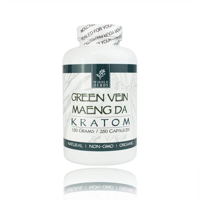 Whole Herbs Green Vein Maeng Da kratom caps 250ct