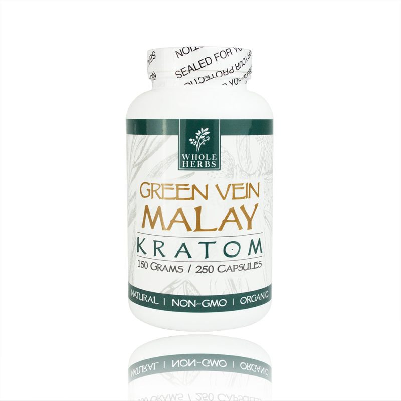 Whole Herbs Green Vein Malay Kratom caps 250ct