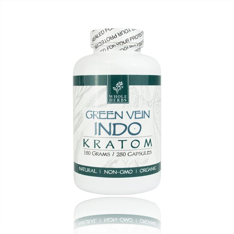 Whole Herbs green vein Indo kratom caps 250ct