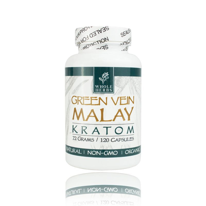 Whole herbs Green vein malay kratom caps 120ct