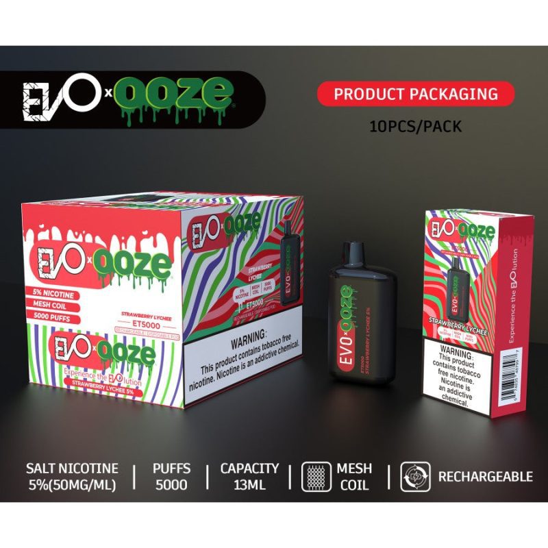 evo bar x ooze et5000 disposable vape 10ct display buy 9 get 1 free a28622