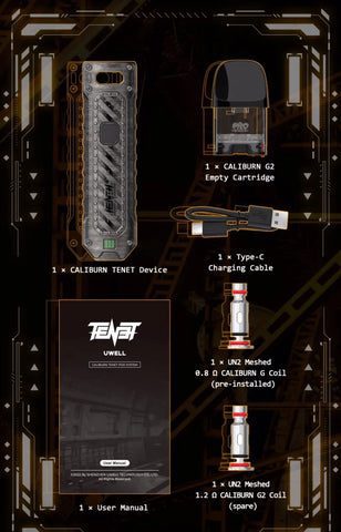 uwell Caliburn tenet box includes vip vape